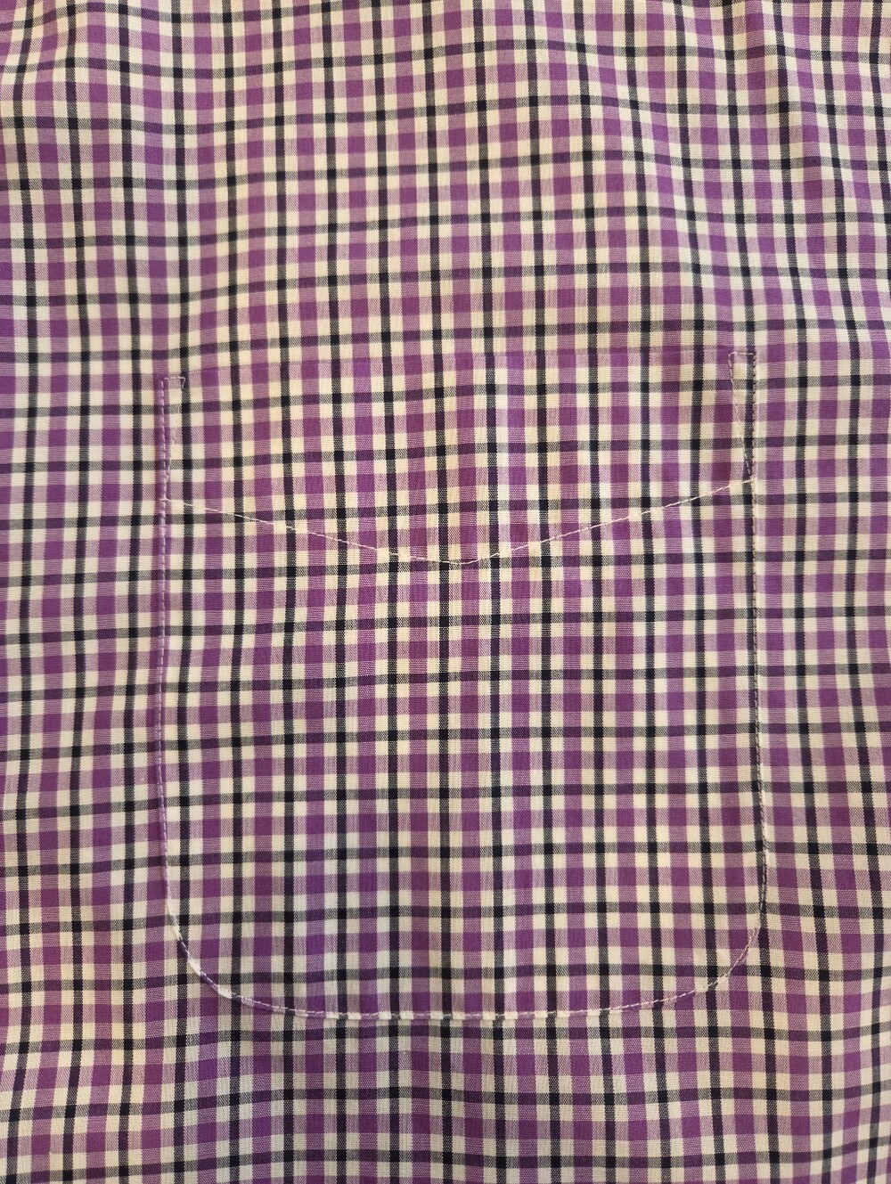 Harbor BAY Men’s Purple Check Button-Down Shirt - 5XLT - Picture 4 of 6